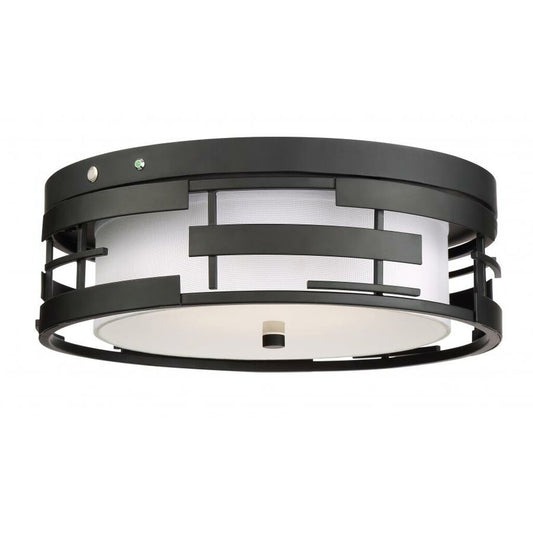 Satco 60-6434 Flush Mount Fixture Lansing; 3 Light; Flush with White