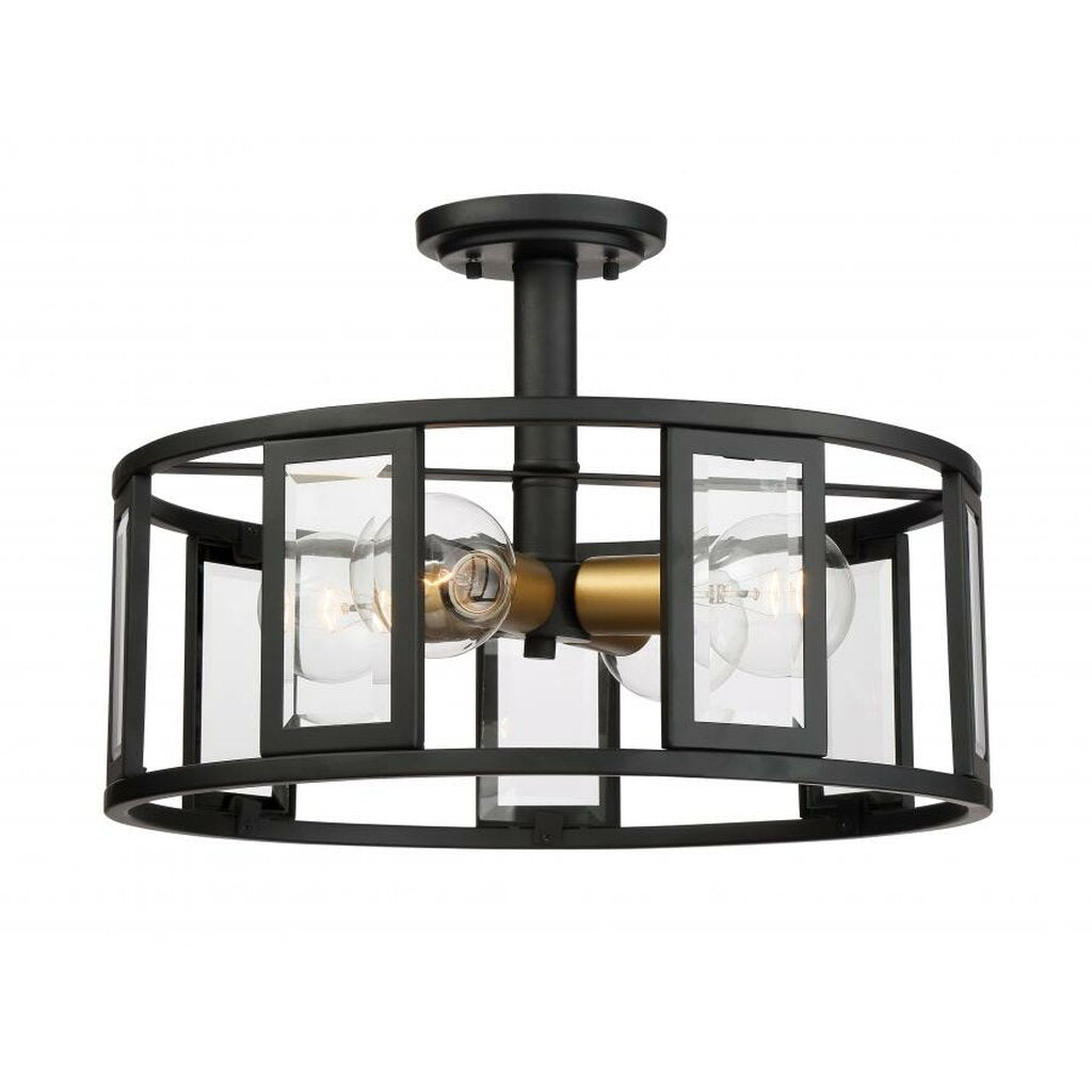 Satco 60-6413 Semi Flush Fixture Payne; 4 Light; Semi-Flush with Clear