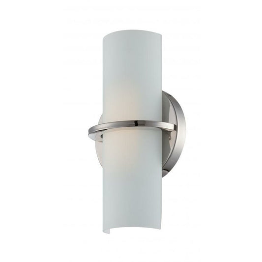 Satco 62-185 10W LED Sconce Fixture Tucker; Wall Etched Opal Glass;