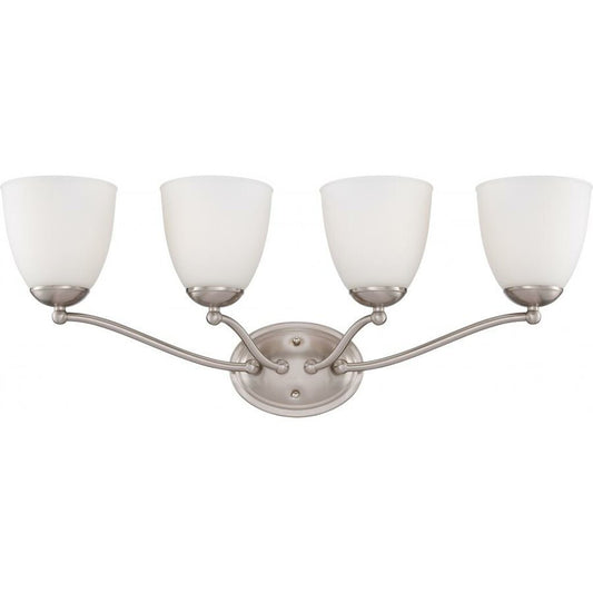Satco 60-5034 Vanity Fixture Patton; 4 Light; with Frosted Glass