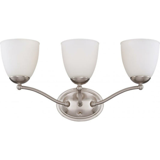 Satco 60-5033 Vanity Fixture Patton; 3 Light; with Frosted Glass