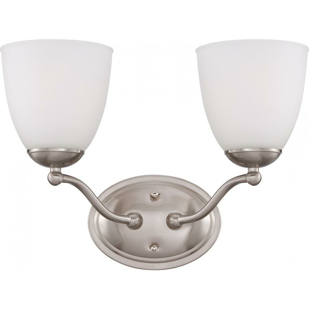 Satco 60-5032 Vanity Fixture Patton; 2 Light; with Frosted Glass