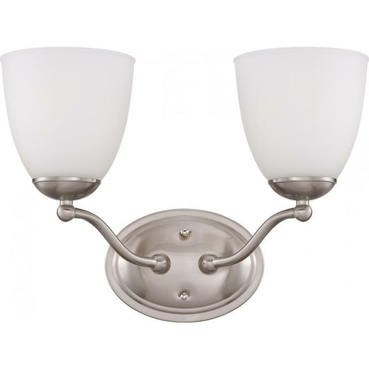 Satco 60-5032 Vanity Fixture Patton; 2 Light; with Frosted Glass