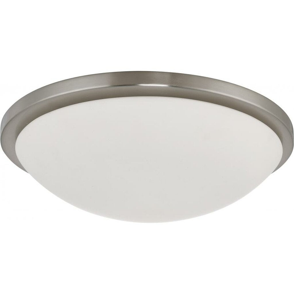 Satco 62-1044 25W LED Flush Mount Fixture Button 17 in.; Brushed