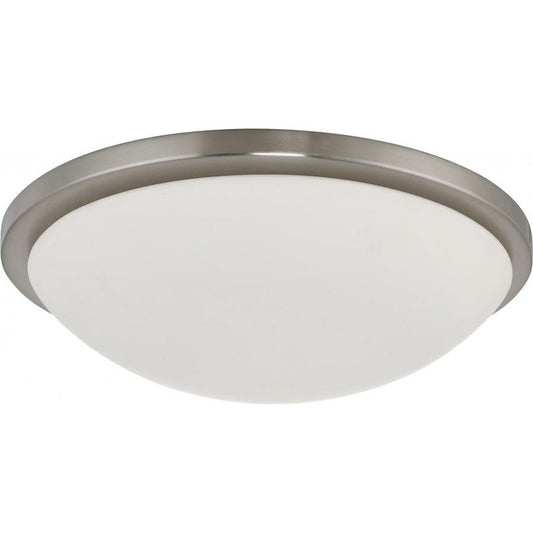 Satco 62-1044 25W LED Flush Mount Fixture Button 17 in.; Brushed