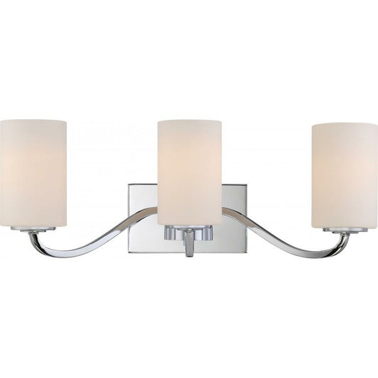 Satco 60-5803 Vanity Fixture Willow; 3 Light; with White Glass