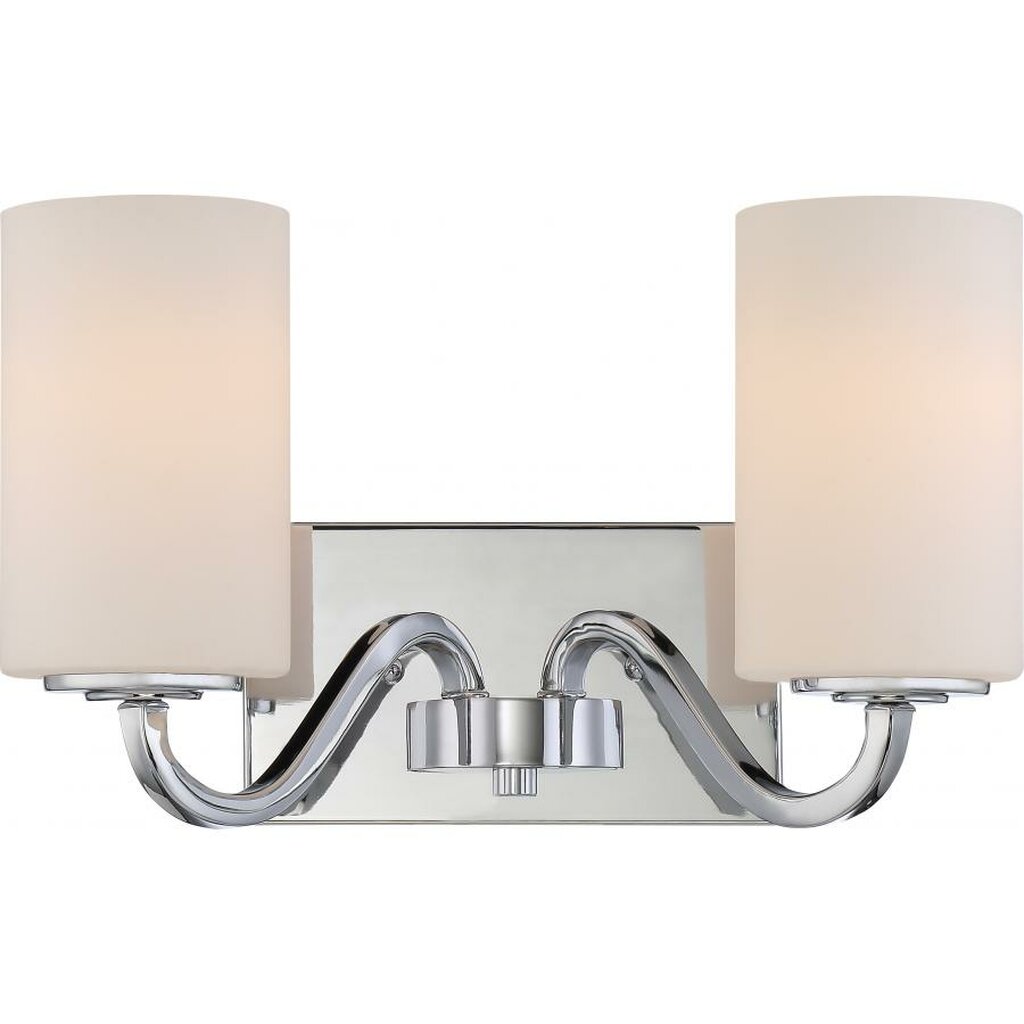 Satco 60-5802 Vanity Fixture Willow; 2 Light; with White Glass
