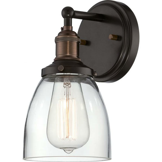 Satco 60-5514 Sconce Fixture Vintage; 1 Light; with Clear Glass;