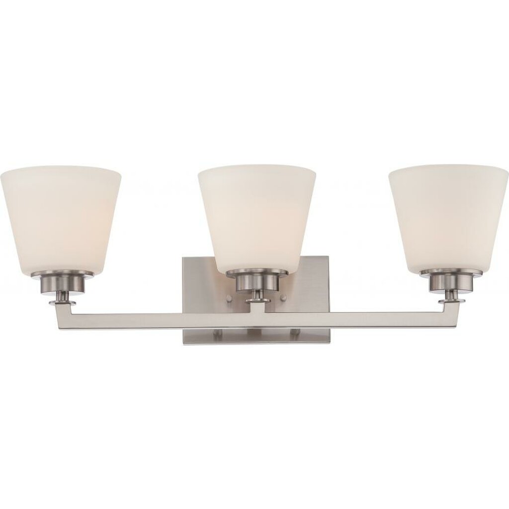 Satco 60-5453 Vanity Fixture Mobili; 3 Light; with Satin White Glass