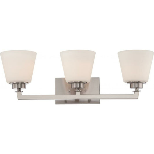 Satco 60-5453 Vanity Fixture Mobili; 3 Light; with Satin White Glass