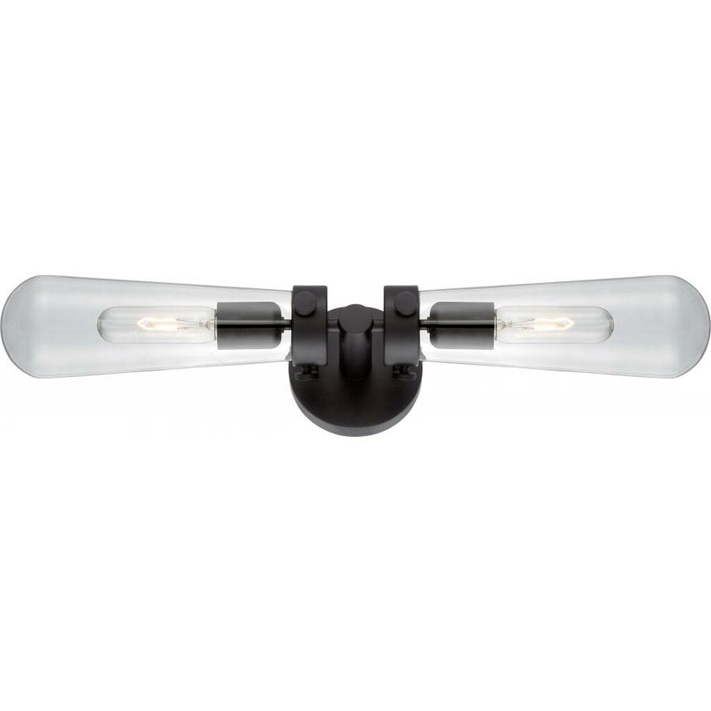 Satco 60-5363 Sconce Fixture Beaker; 2 Light; Wall with Clear Glass;
