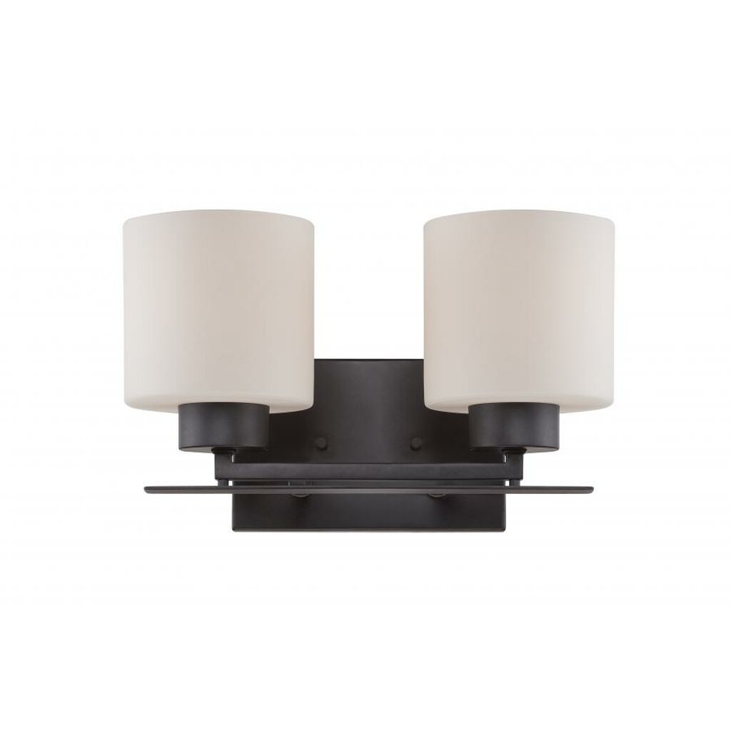 Satco 60-5302 Vanity Fixture Parallel; 2 Light; with Etched Opal Glass