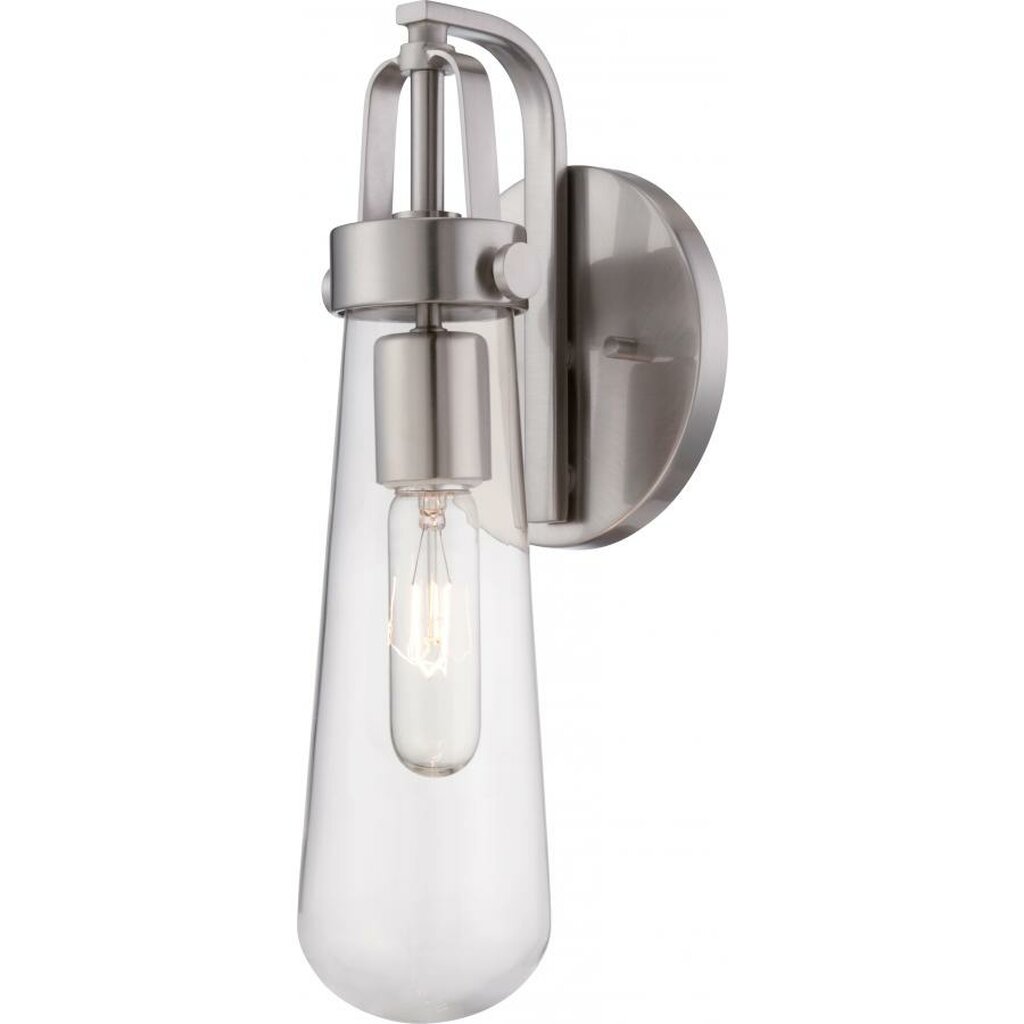 Satco 60-5261 Sconce Fixture Beaker; 1 Light; Wall with Clear Glass