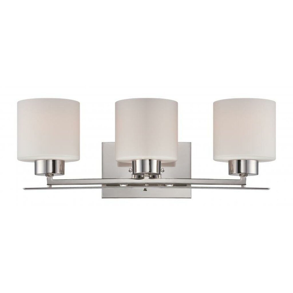 Satco 60-5203 Vanity Fixture Parallel; 3 Light; with Etched Opal Glass