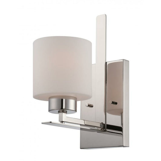Satco 60-5201 Vanity Fixture Parallel; 1 Light; with Etched Opal Glass