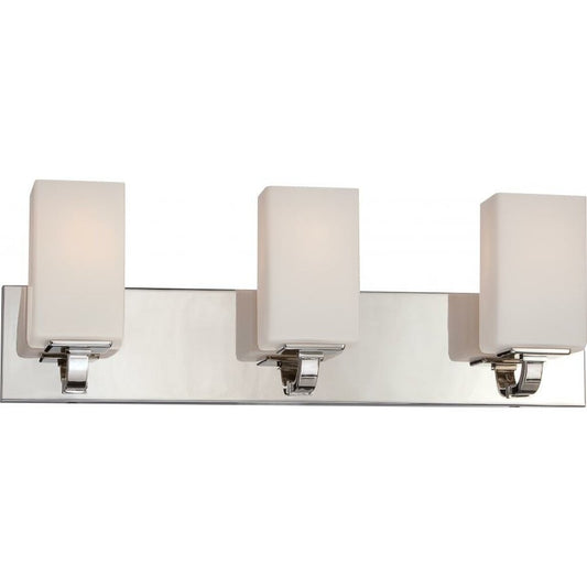 Satco 60-5183 Vanity Fixture Vista; 3 Light; with Etched Opal Glass