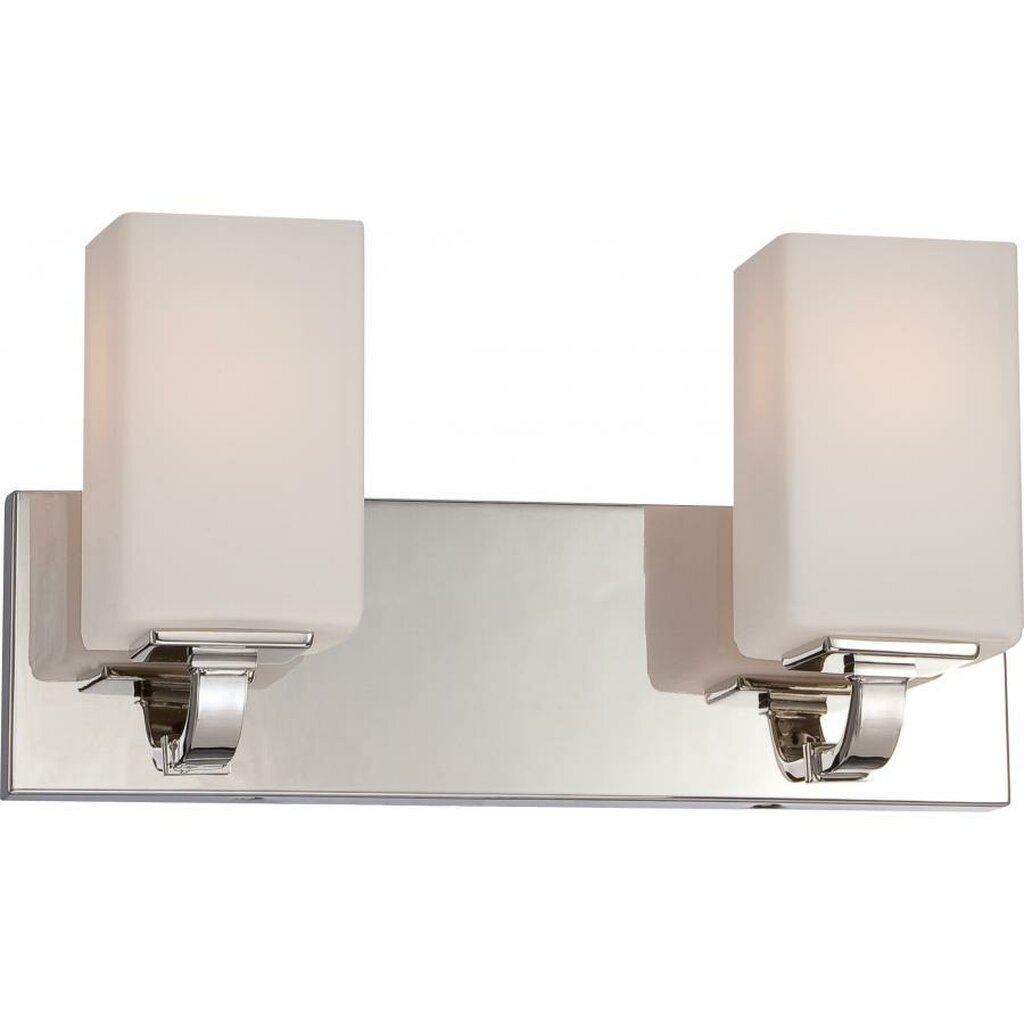 Satco 60-5182 Vanity Fixture Vista; 2 Light; with Etched Opal Glass