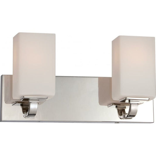 Satco 60-5182 Vanity Fixture Vista; 2 Light; with Etched Opal Glass