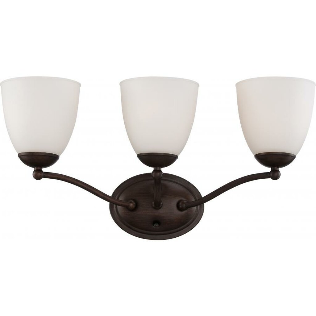 Satco 60-5133 Vanity Fixture Patton; 3 Light; with Frosted Glass