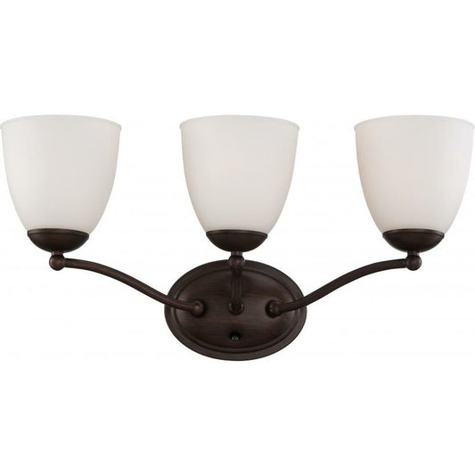 Satco 60-5133 Vanity Fixture Patton; 3 Light; with Frosted Glass