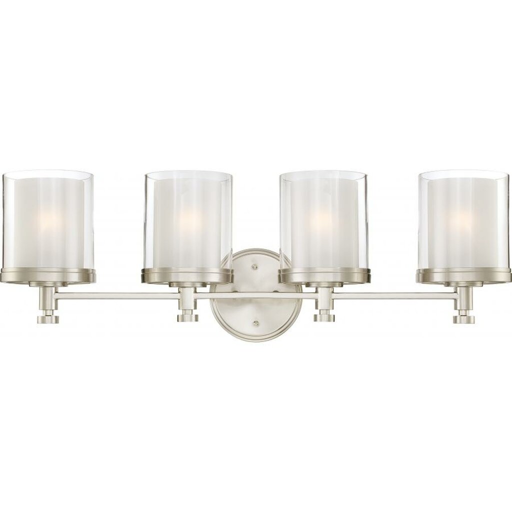 Satco 60-4644 Vanity Fixture Decker; 4 Light; with Clear and Frosted