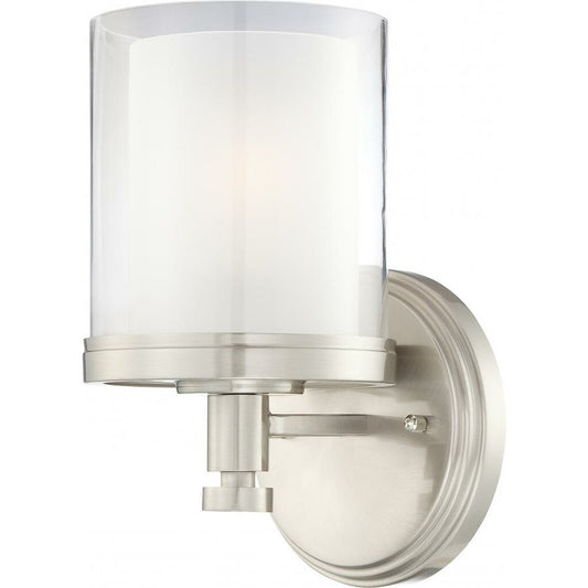 Satco 60-4641 Vanity Fixture Decker; 1 Light; with Clear and Frosted