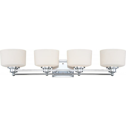 Satco 60-4584 Vanity Fixture Soho; 4 Light; with Satin White Glass