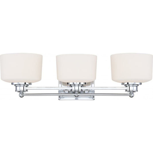 Satco 60-4583 Vanity Fixture Soho; 3 Light; with Satin White Glass