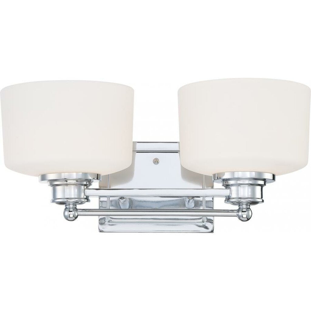Satco 60-4582 Vanity Fixture Soho; 2 Light; with Satin White Glass