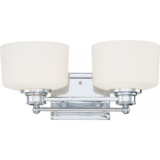 Satco 60-4582 Vanity Fixture Soho; 2 Light; with Satin White Glass