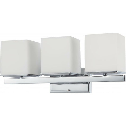 Satco 60-4083 Vanity Fixture Bento; 3 Light; with Satin White Glass