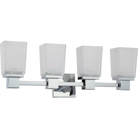 Satco 60-4004 Vanity Fixture Parker; 4 Light; with Sandstone Etched