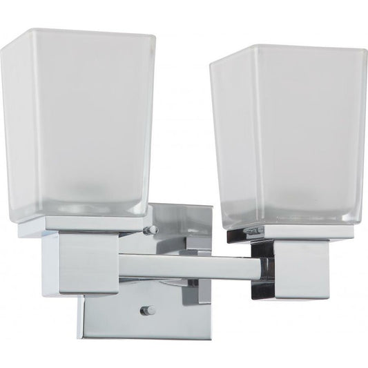 Satco 60-4002 Vanity Fixture Parker; 2 Light; with Sandstone Etched