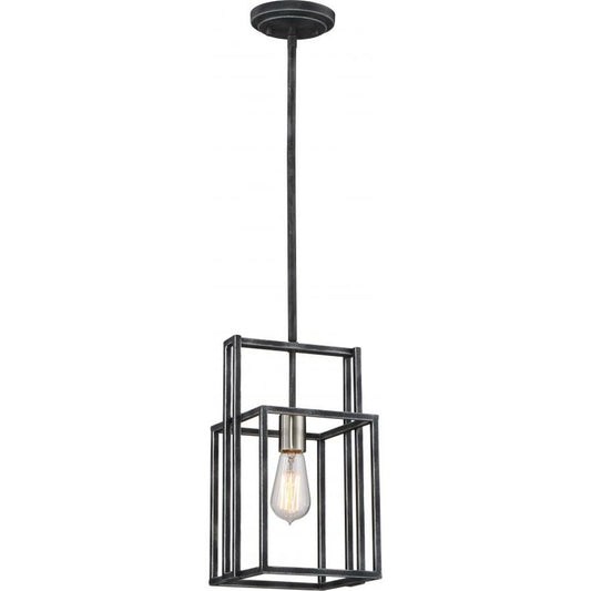 Satco 60-5860 Mini Pendant Fixture Lake; 1 Light; Iron Black with