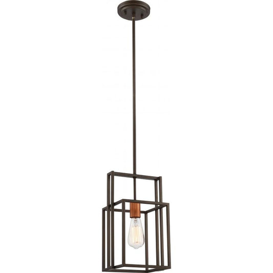 Satco 60-5855 Mini Pendant Fixture Lake; 1 Light; Bronze with Copper