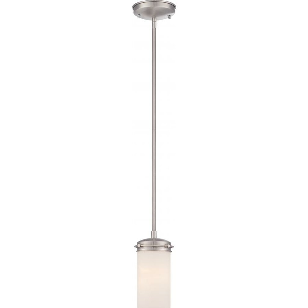 Satco 60-615 Mini Pendant Fixture Polaris; 1 Light; - with White Opal