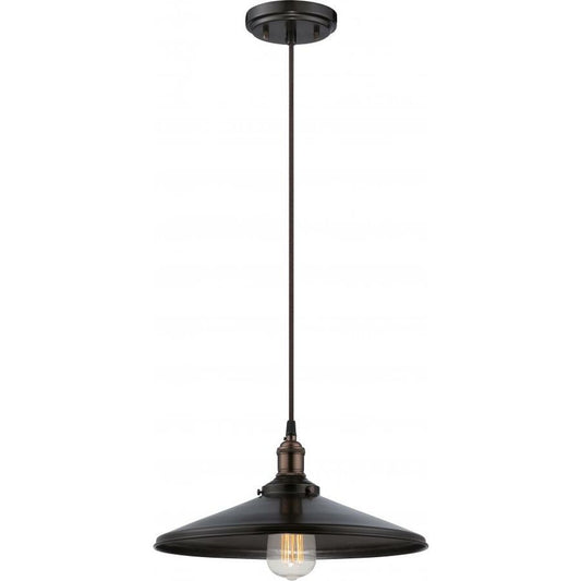 Satco 60-5509 Pendant Fixture Vintage; 1 Light; with Matching Shade;