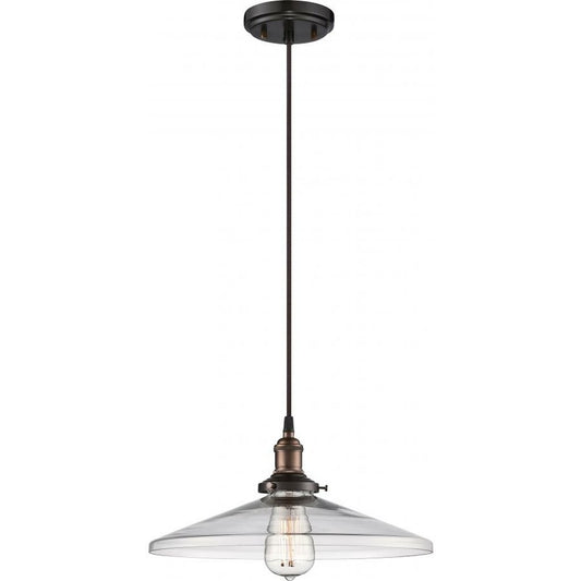 Satco 60-5508 Pendant Fixture Vintage; 1 Light; with Clear Glass;