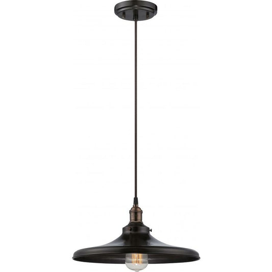 Satco 60-5506 Pendant Fixture Vintage; 1 Light; with Matching Shade;