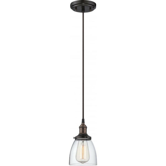 Satco 60-5504 Pendant Fixture Vintage; 1 Light; with Clear Glass;