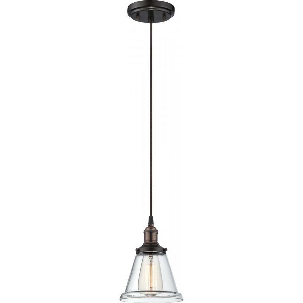 Satco 60-5502 Pendant Fixture Vintage; 1 Light; with Clear Glass;