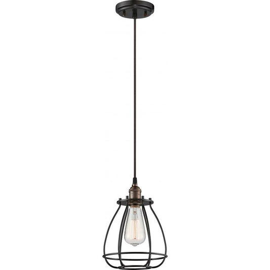 Satco 60-5501 Pendant Fixture Vintage; 1 Light; Caged Vintage Lamp