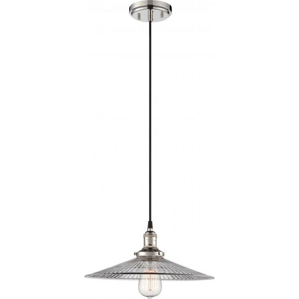 Satco 60-5416 Pendant Fixture Vintage; 1 Light; with Clear Ribbed