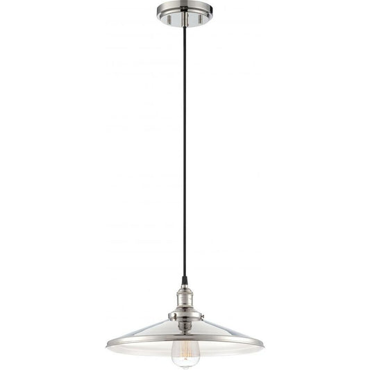 Satco 60-5409 Pendant Fixture Vintage; 1 Light; with Matching Shade;