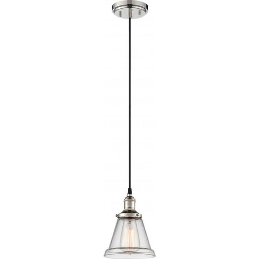 Satco 60-5402 Pendant Fixture Vintage; 1 Light; with Clear Glass;