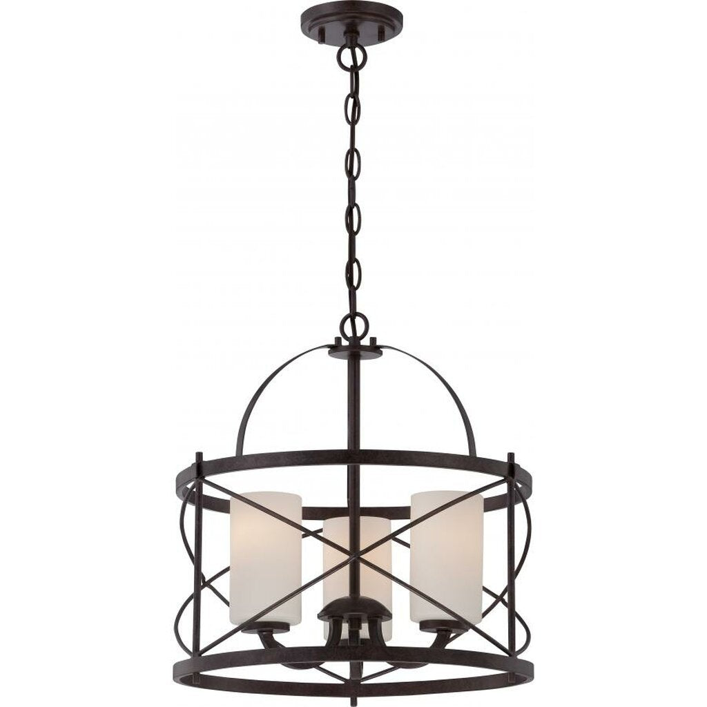 Satco 60-5337 Pendant Fixture Ginger; 3 Light; with Etched Opal Glass