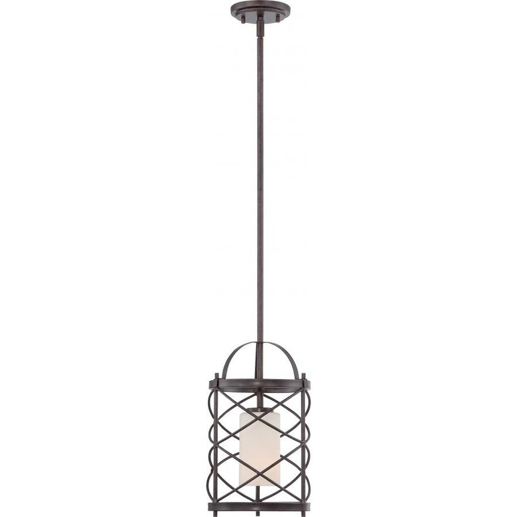 Satco 60-5336 Mini Pendant Fixture Ginger; 1 Light; with Etched Opal