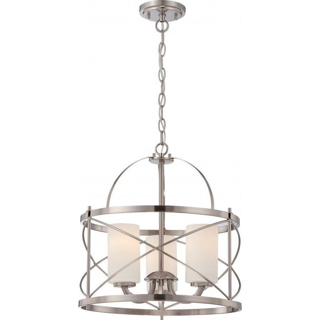 Satco 60-5333 Pendant Fixture Ginger; 3 Light; with Etched Opal Glass