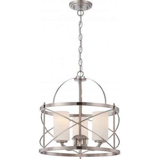 Satco 60-5333 Pendant Fixture Ginger; 3 Light; with Etched Opal Glass