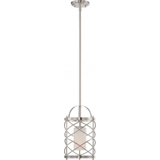Satco 60-5332 Mini Pendant Fixture Ginger; 1 Light; with Etched Opal